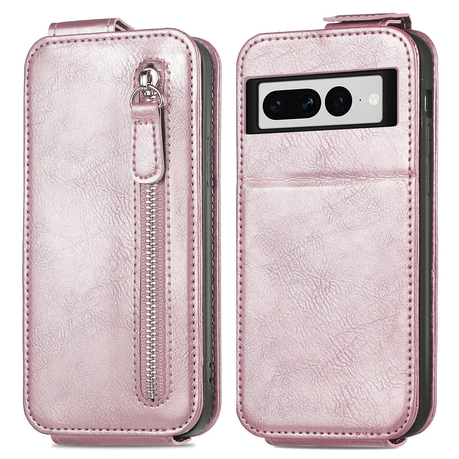 Zipper Pocket PU Leather Phone Shell for Google Pixel 7 Pro 5G Vertical Flip Phone Case Wallet Stand Magnetic Closure Cover Zipper Pocket PU Leather Phone Shell for Google Pixel 7 Pro 5G Vertical Flip Phone Case Wallet Stand Magnetic Closure Cover